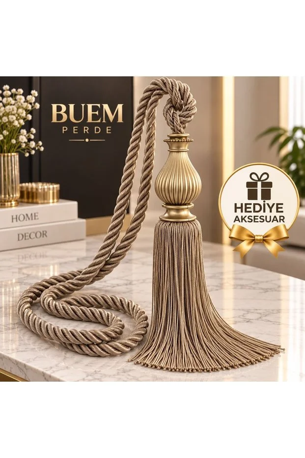 Pano Fon Perde Azra Desen Gold Bej Fon Perde Blackout,Karartma,(TEK KANAT)